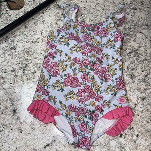 RuffleButts Girls Size 6 Floral Swimsuit One Piece